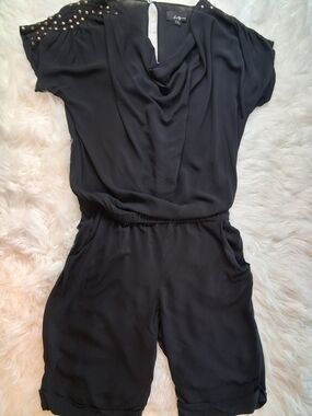 Foxy Black Studded Romper Size Medium